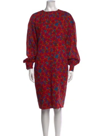 Pre-owned Givenchy Floral Print Knee-length Dress In Red