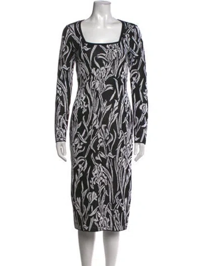 Pre-owned Givenchy Floral Print Knee-length Dress W/ Tags In Black/white