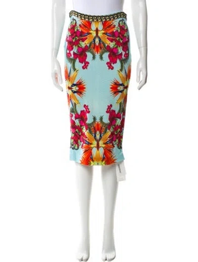Pre-owned Givenchy Floral Print Knee-length Skirt In Blue