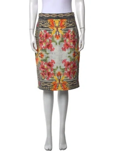 Pre-owned Givenchy Floral Print Knee-length Skirt In Pink