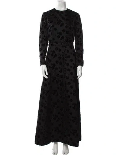 Pre-owned Givenchy Floral Print Long Dress In Black