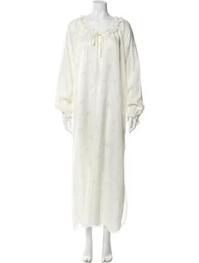 Pre-owned Givenchy Floral Print Long Dress In Neutral