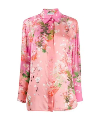 Givenchy Floral Print Long-sleeved Shirt In Pink