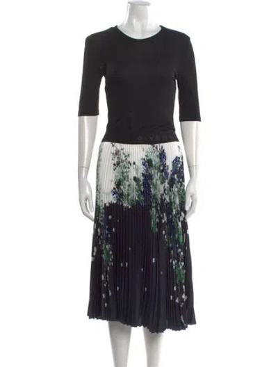 Pre-owned Givenchy Floral Print Midi Length Dress In Black