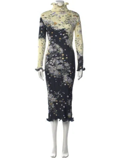 Pre-owned Givenchy Floral Print Midi Length Dress In Grey