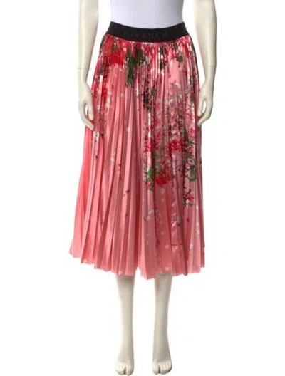 Pre-owned Givenchy Floral Print Midi Length Skirt In Orange