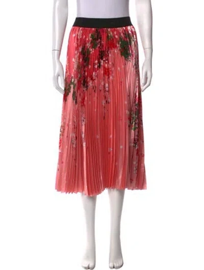 Pre-owned Givenchy Floral Print Midi Length Skirt In Pink
