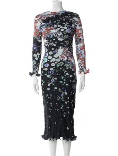 Pre-owned Givenchy Floral Print Mini Dress In Black