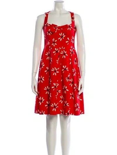 Pre-owned Givenchy Floral Print Mini Dress In Red