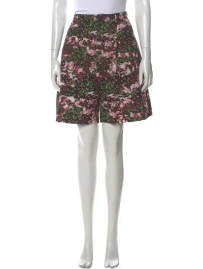 Pre-owned Givenchy Floral Print Mini Shorts In Black