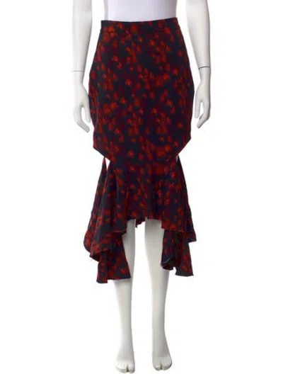 Pre-owned Givenchy Floral Print Mini Skirt In Red