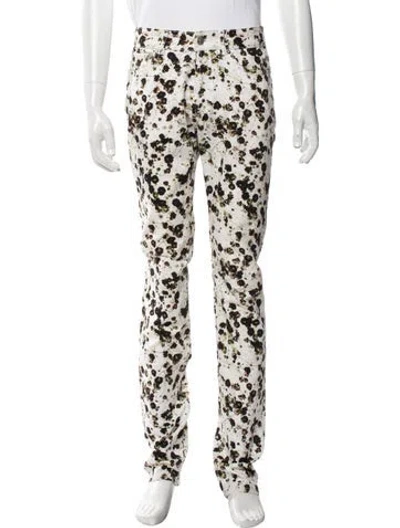 Pre-owned Givenchy Floral Print Pants In White