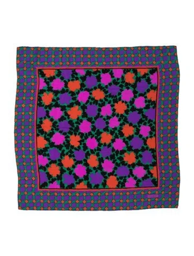 Pre-owned Givenchy Floral Print Scarf In Green