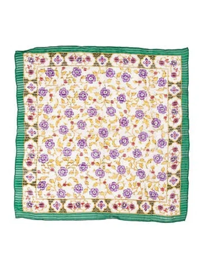Pre-owned Givenchy Floral Print Scarf In Green