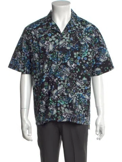 Pre-owned Givenchy Floral Print Short Sleeve Shirt In Black