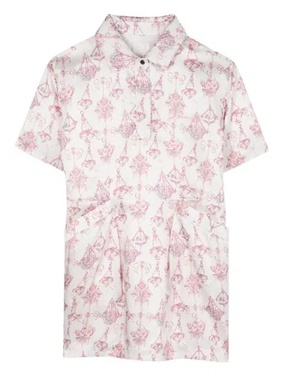 Givenchy Kids' Floral Print-short-sleeve Shirt Dress In Pink
