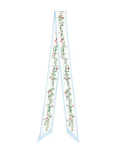 Givenchy Floral-print Silk Scarf In Blue