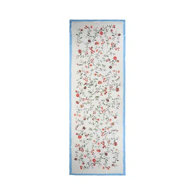 Pre-owned Givenchy Floral Print Silk Scarf 'light Blue' | Women's Size Onesize