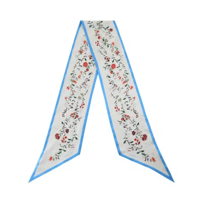 Pre-owned Givenchy Floral Print Silk Scarf 'light Blue' | Women's Size Onesize