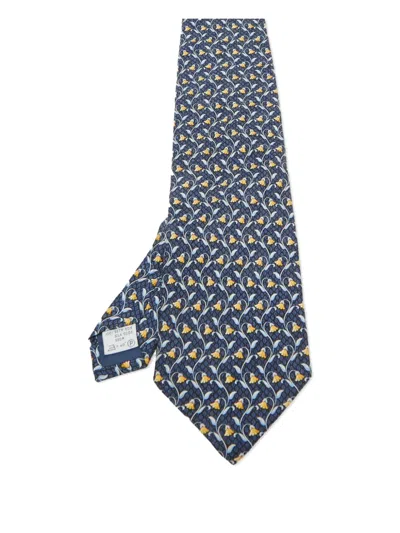 Pre-owned Givenchy Floral-print Silk Tie
