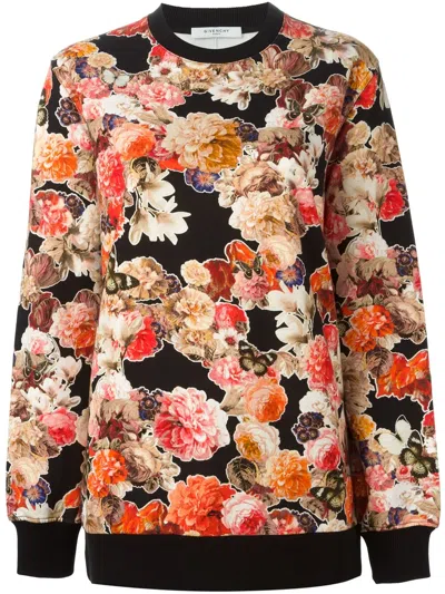 Givenchy Floral Print Sweatshirt In Black