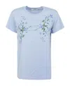 Givenchy Floral Printed T-shirt In Blue