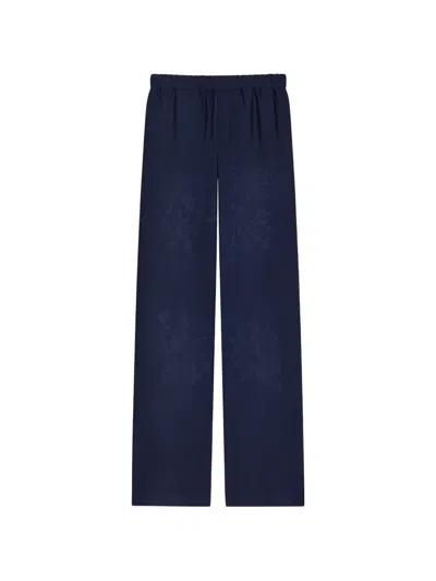 Givenchy Floral-jacquard Trousers In Blue
