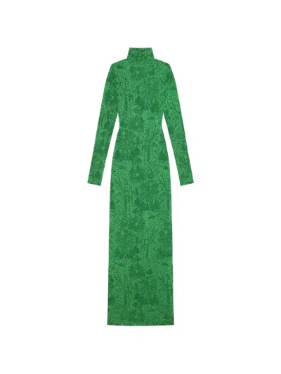 Givenchy Floral-pattern Maxi Dress In Green