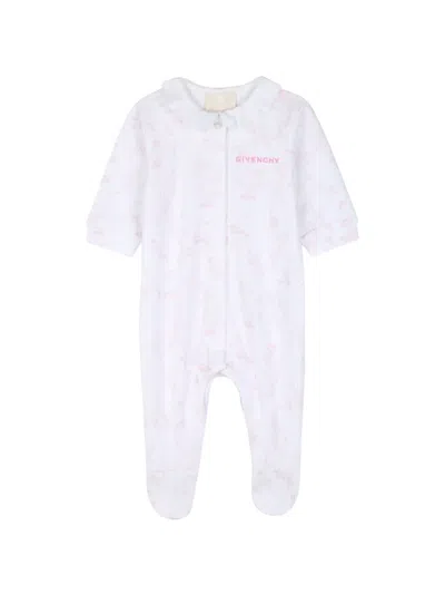Givenchy Floral-print Cotton Babygrow Set In White