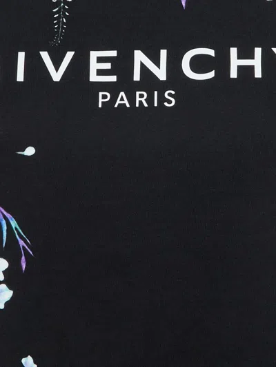 Pre-owned Givenchy Floral-print Cotton T-shirt In Black