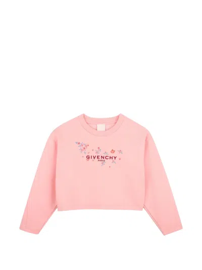 Givenchy Kids' Floral-print Sweater In Pink