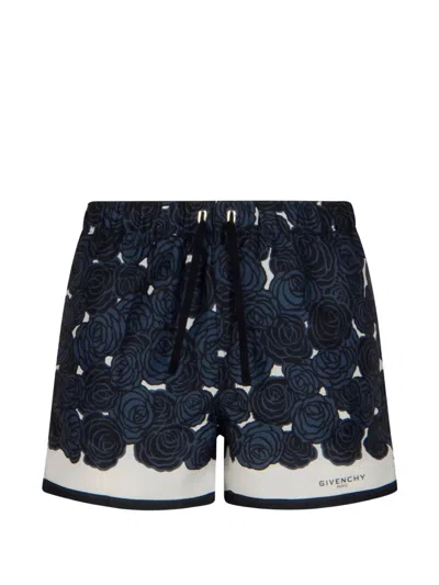 Givenchy Floral-print Swim Shorts In Black