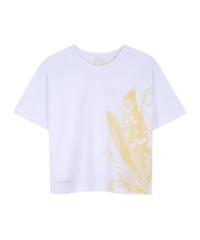 Givenchy Kids' Floral-print T-shirt In White