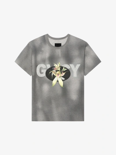 Givenchy Flower Boxy Fit T-shirt In Tie And Dye Cotton In Black