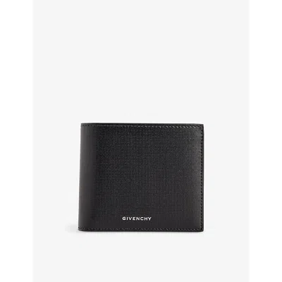 GIVENCHY MENS 001-BLACK FOILED-BRANDING LEATHER WALLET