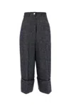 GIVENCHY DENIM BLUE LINEN BLEND PALAZZO PANT