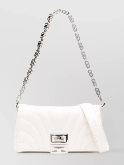 Givenchy Foldover Calf Leather Shoulder Bag In White
