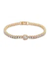 Givenchy Foldover Crystal Cubic Zirconia Flex Bracelet In Gold