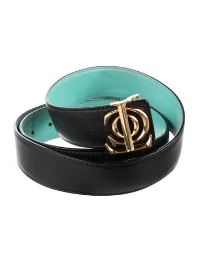 Pre-owned Givenchy For Tiffany & Co. Leather Belt In Black