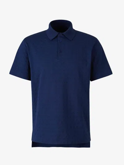 Givenchy Mens Dark Blue Classic-fit Text-embroidery Cotton-jersey Polo Shirt In 4g Jacquard Motif