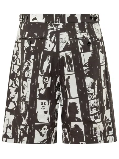 Givenchy Formal Mini Shorts In Black/white