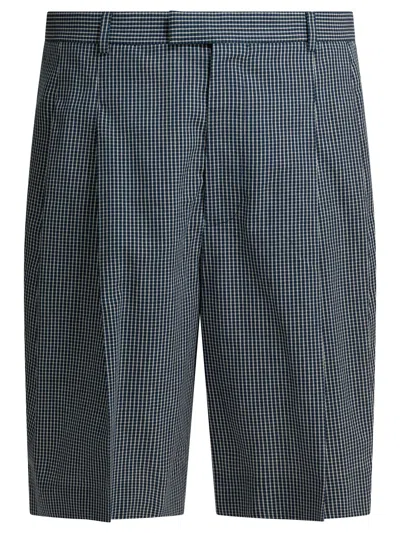 Givenchy Formal Plaid Shorts Blue In Multi