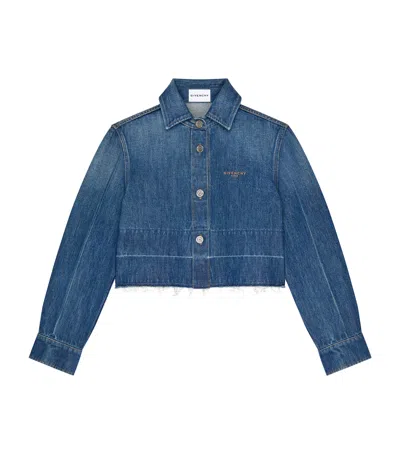 Givenchy Frayed Denim Shirt In Blue