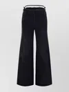 GIVENCHY FRAYED WAISTBAND WIDE LEG JEANS