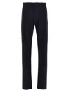Givenchy Tailored Black Wool Blend Pants In Blue