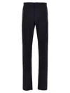 Givenchy Navy Blue Stretch Wool Blend Pant In Blue