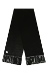 Givenchy Fringe Evening Scarf In Black