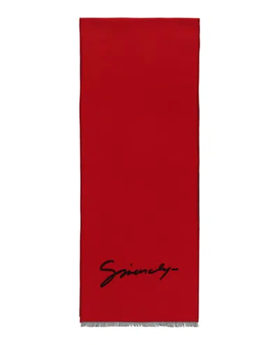 Givenchy Fringed Logo-print Scarf With Luxurious Wool