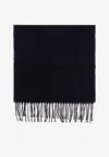 Givenchy Fringed Wool Scarf In Black