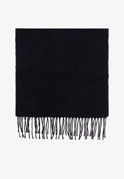 Givenchy Fringed Wool Scarf In Black